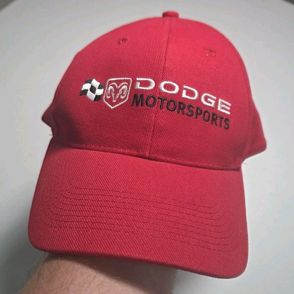 Dodge Motorsports Hat NASCAR Ram Truck Red Embroidered Strapback Cap